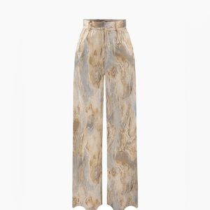 Micas Marble Print Full-Length Pants Size XL